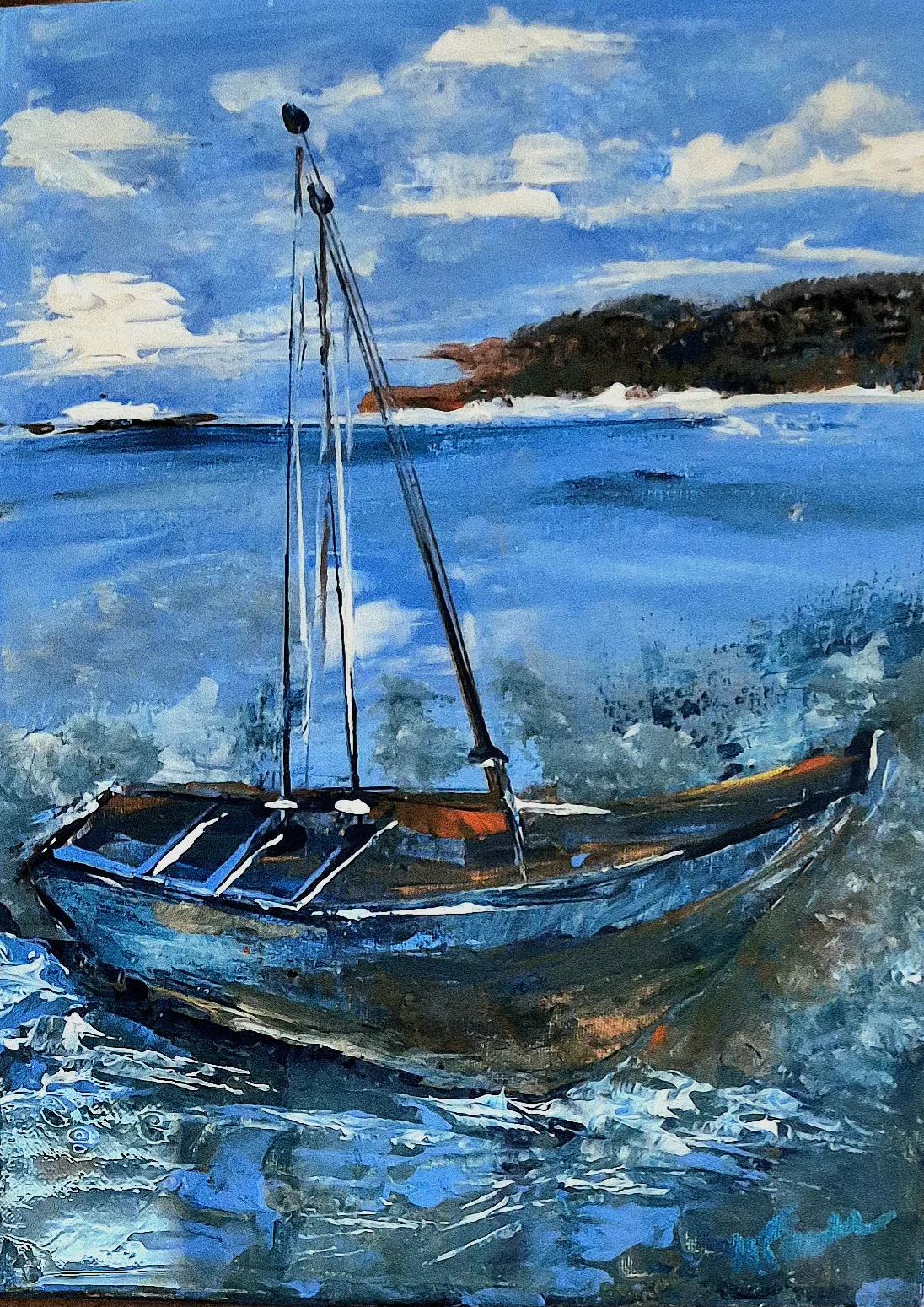 Ocean Sailboat Seascape